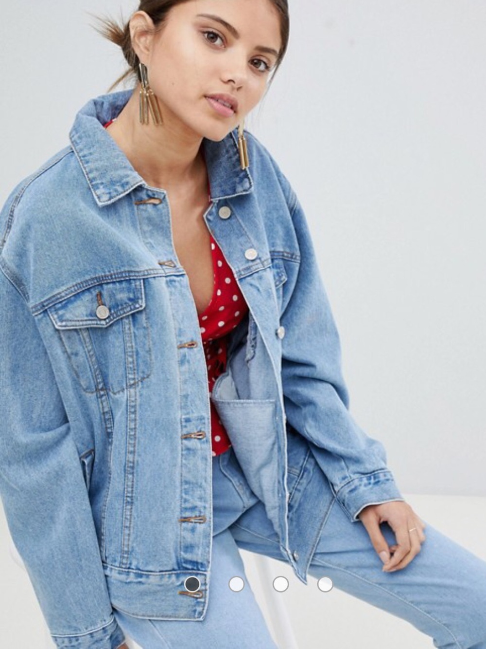 Misguided Oversized Jean Jacket Size 12 NWOT